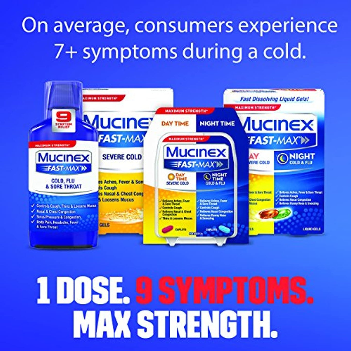 Mucinex Fast-Max Cold, Flu, & Sore Throat Caplets, 20ct