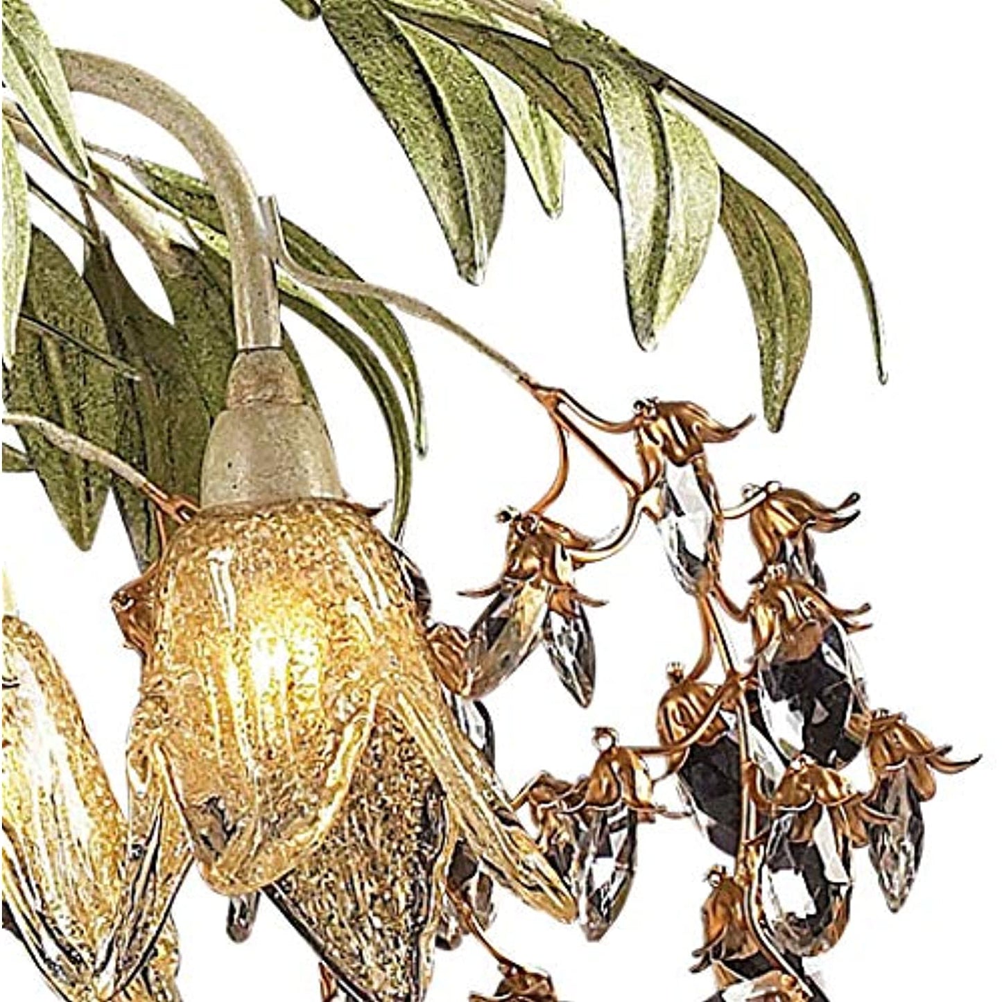 ELK Lighting Huarco 6-Light Chandelier, Seashell/Amber Glass -DENTED, SOLD AS IS