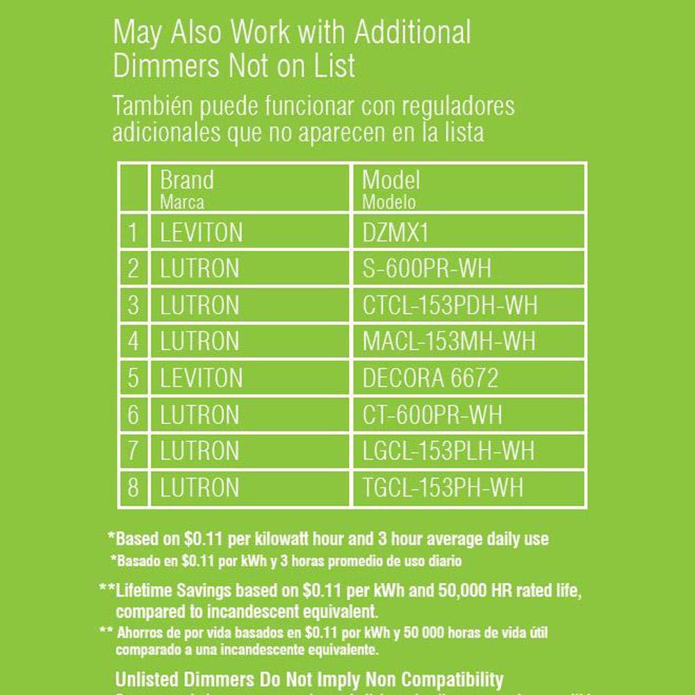 Commercial Electric 11 in. 100-Watt Equivalent Brushed Nickel Integrated LED F..