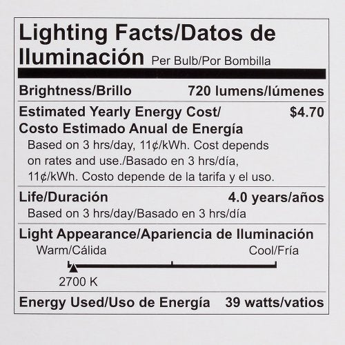 PACK OF 6 Philips 421289 Halogen PAR38 60 Watt Equivalent Dimmable Flood Standard Base Light Bulb, Long Life