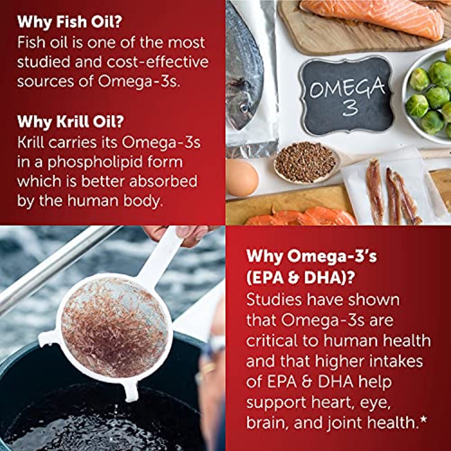 Omega-3 Blend Total Body + Refresh 500mg Softgels, MegaRed (65 count in a bottle), Easily Absorbed Krill Oil, To Support Your Heart, Joints, Brain & Eyes