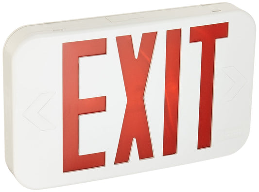 Lithonia Lighting EXR EL M6 Contractor Select Red LED Backup Battery Exit Emergency Sign, Back Text