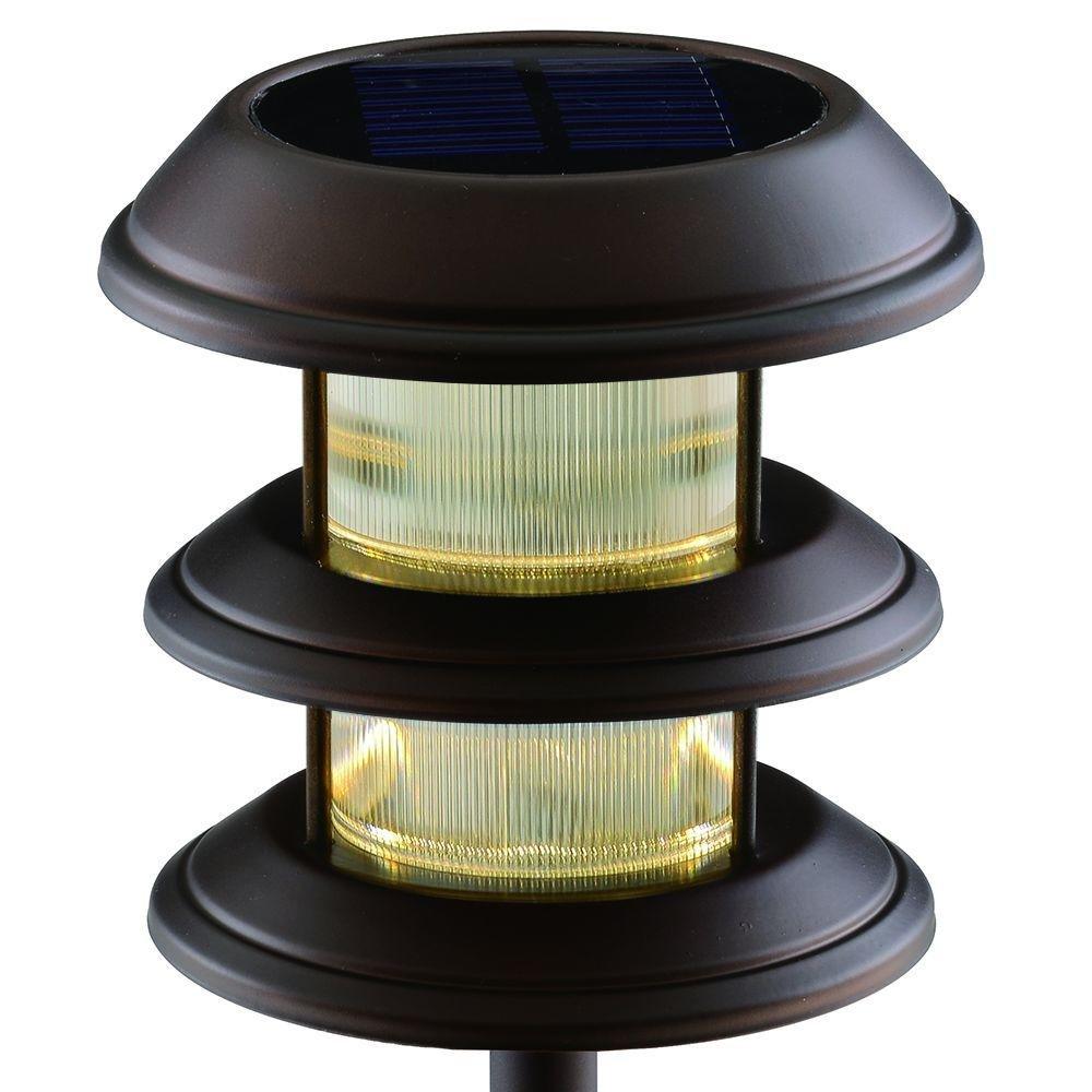 Mediterranean Bronze Solar 3-Tier Path Light (4-Pack)