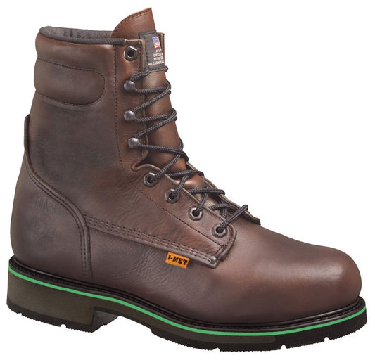 Work One Men's 8" Steel Toe Work Boots,Brown,14 EEE