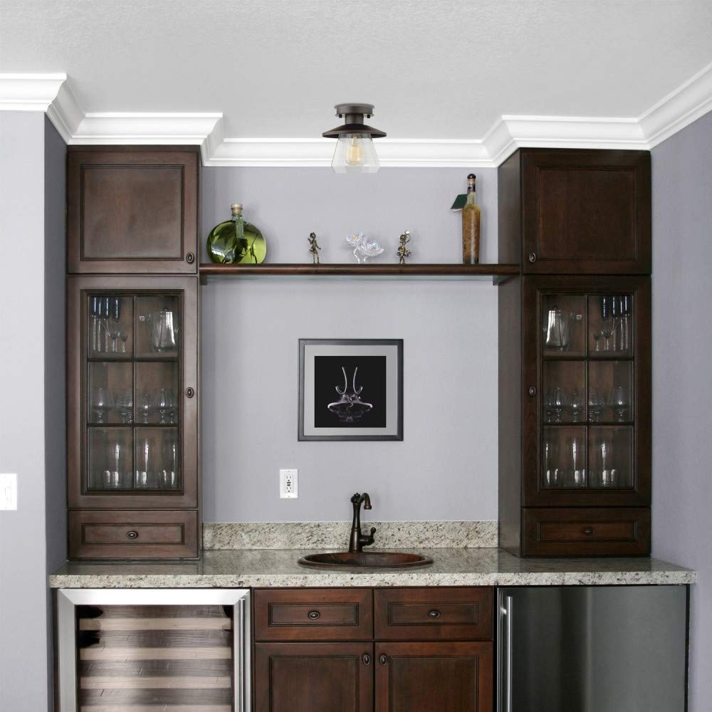 Globe Electric Vintage SemiFlush Mount Oil Rubbed Bronze and Glass Ceiling Light