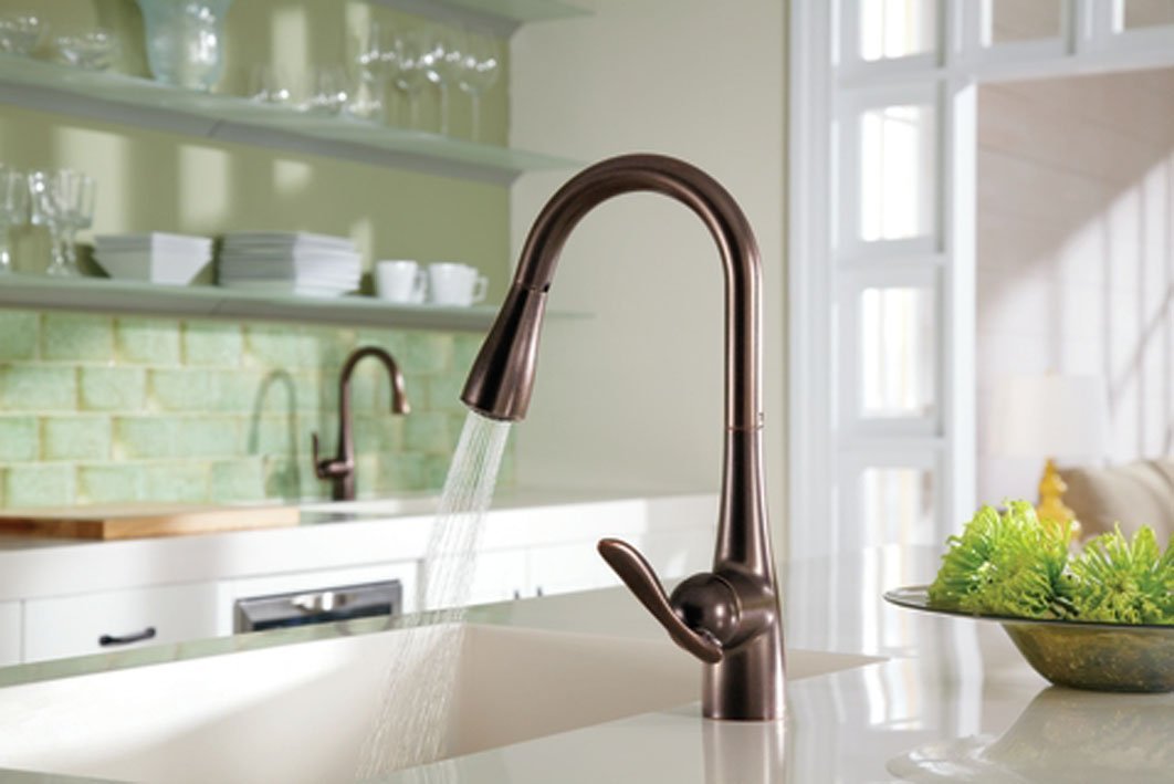 Moen 7594ORB Arbor One-Handle High Arc Pulldown Kitchen Faucet Featuring Reflex, Oil Rubbed Bronze