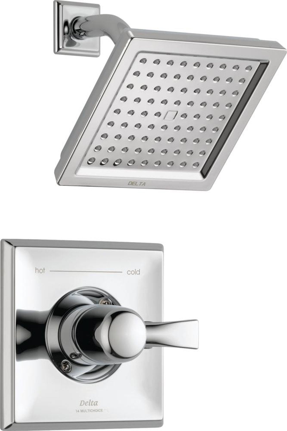 Delta Faucet Dryden 14 Series Single-Function Shower Trim Kit with Single-Spray Touch-Clean Shower Head, Chrome T14251 (Valve Not Included)