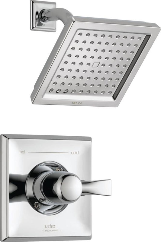 Delta Faucet Dryden 14 Series Single-Function Shower Trim Kit with Single-Spray Touch-Clean Shower Head, Chrome T14251 (Valve Not Included)