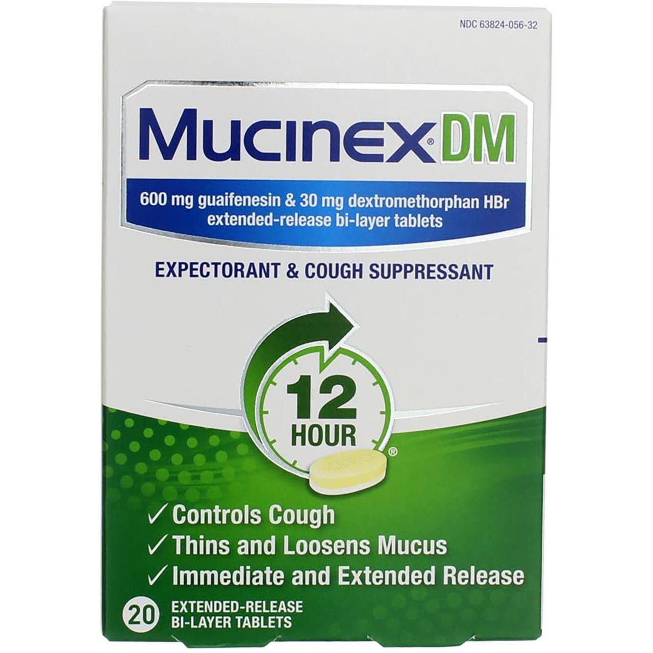 Mucinex DM Expectorant and Cough Suppressant, 20 Tablets 10 BOXES EXP 6/2023