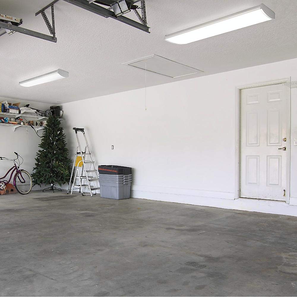 Commercial Electric 4 ft. White LED High Output Wrap Bright White CRACKED LENS