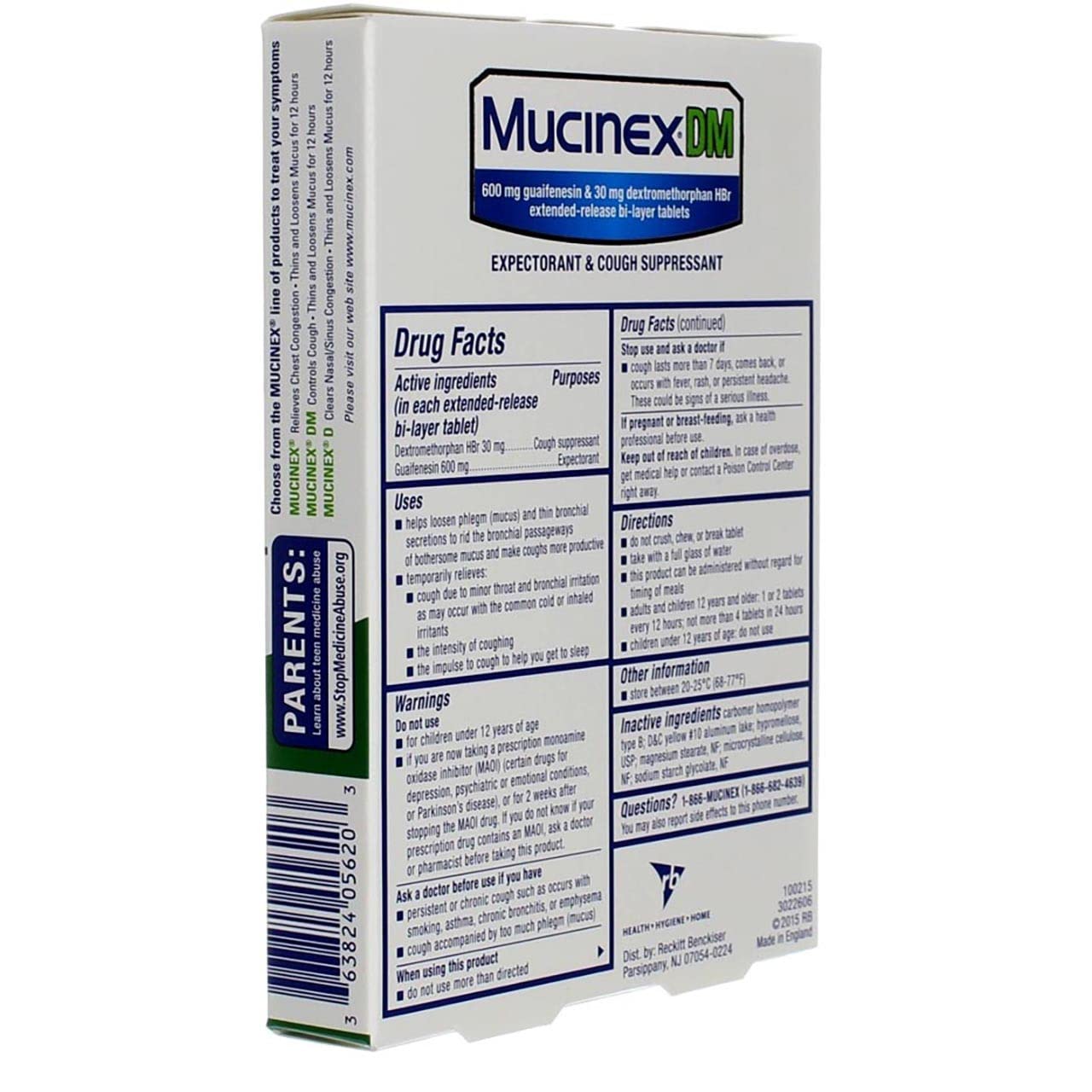 Mucinex DM Expectorant and Cough Suppressant, 20 Tablets 10 BOXES EXP 6/2023