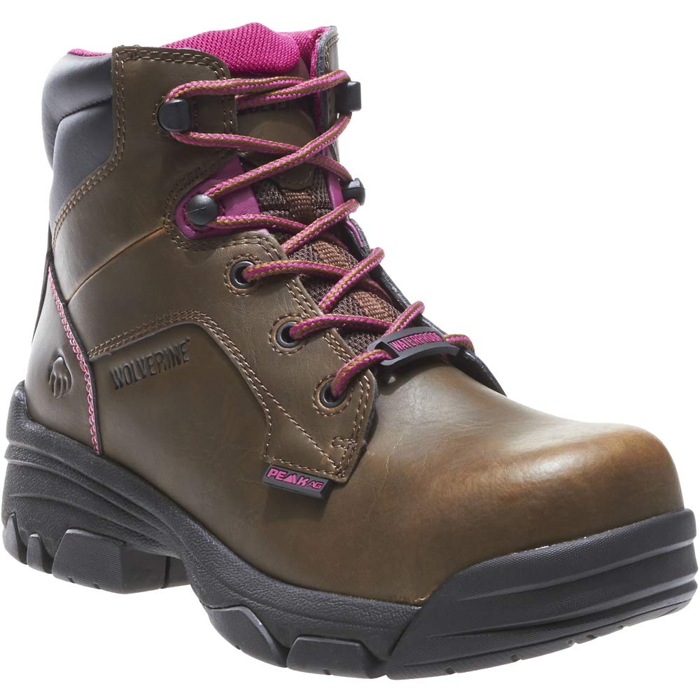 Wolverine Merlin Waterproof Composite-Toe 6" Work Boot Women 7 Brown