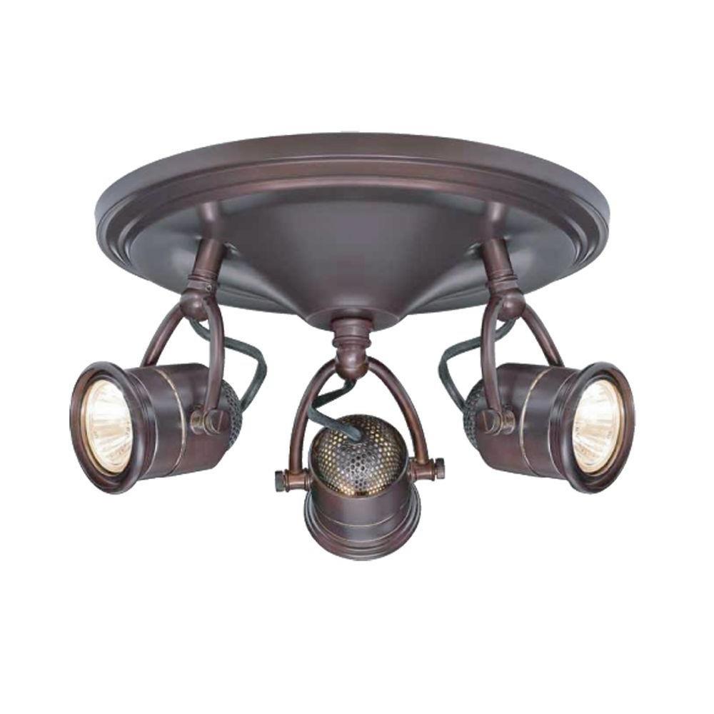 3 Light Antique Bronze Round B 7.52"h x 11"w x 11" Antique Bronze