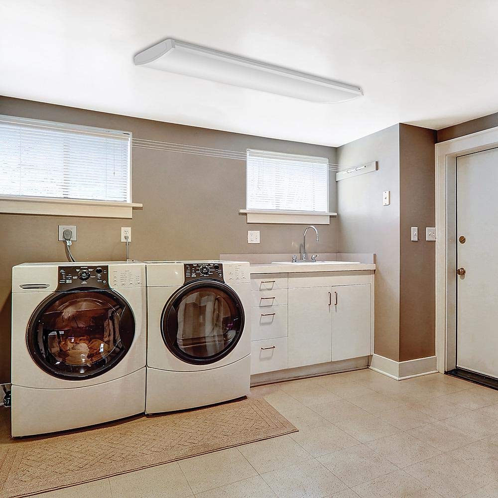 Commercial Electric 4 ft. White LED High Output Wrap Bright White CRACKED LENS