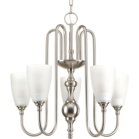 Progress Lighting P4235-09 5 LT Chandelier Fixtures with Etched Glass, 23.62" ..