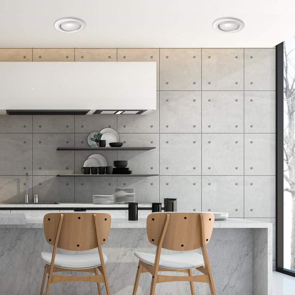 Commercial Electric 3 in. White LED IC Rated Swivel Round Trim Recessed Lighting Kit, LED Bulbs Included (6-Pack)