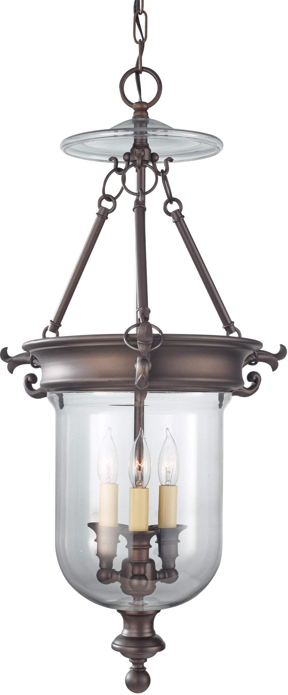 Feiss F2802/3ORB Luminary Glass Candle Chandelier 3-Light 180watts Bronze