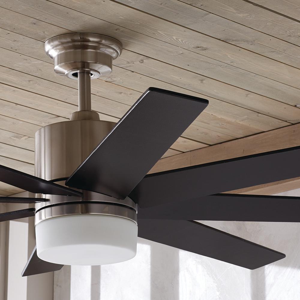 Home Decorators Collection 60 in. Zolman Pike LED DC Brushed Nickel NO GLASS