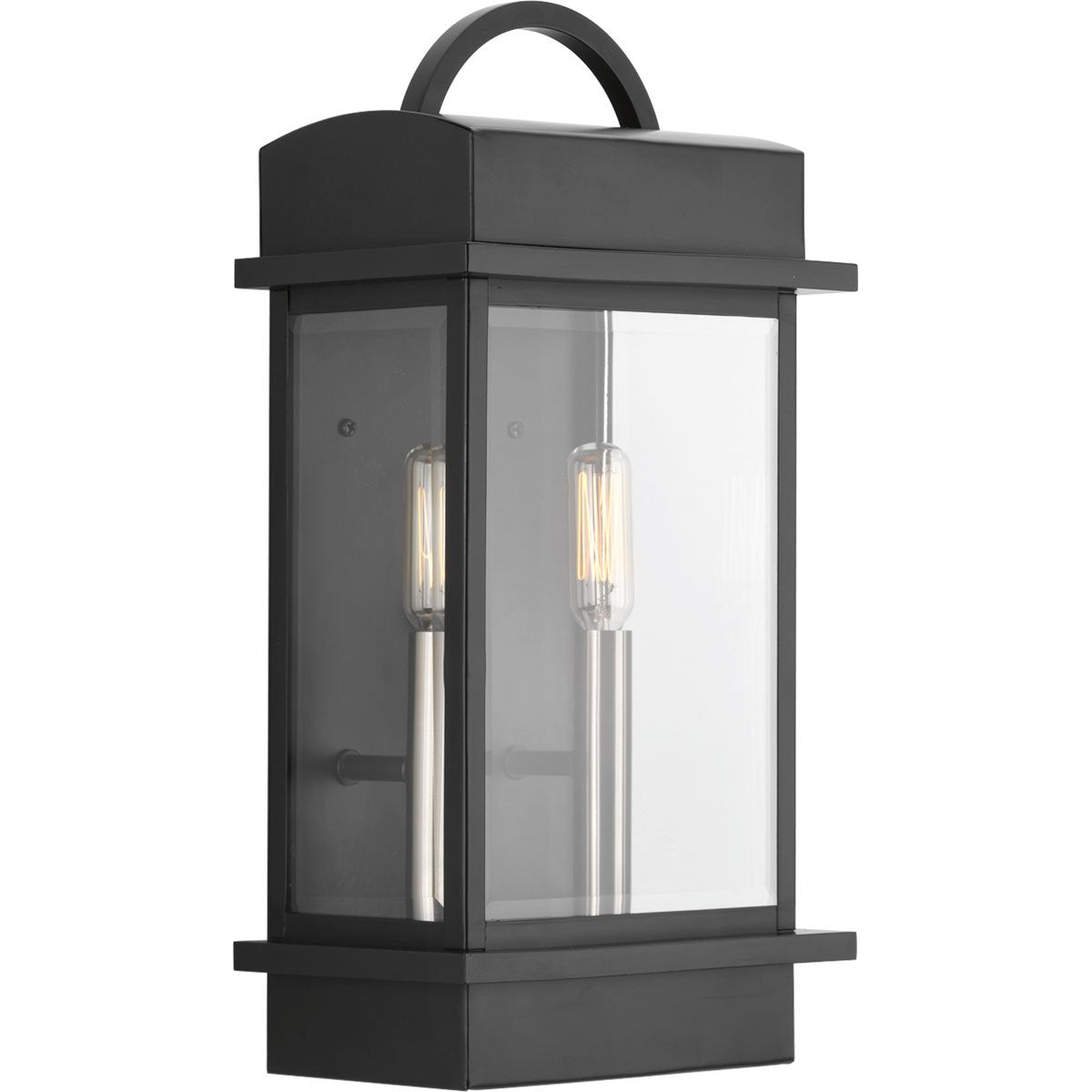 Progress Lighting P560002-031 Santee Two-Light Small Wall Lantern, Black