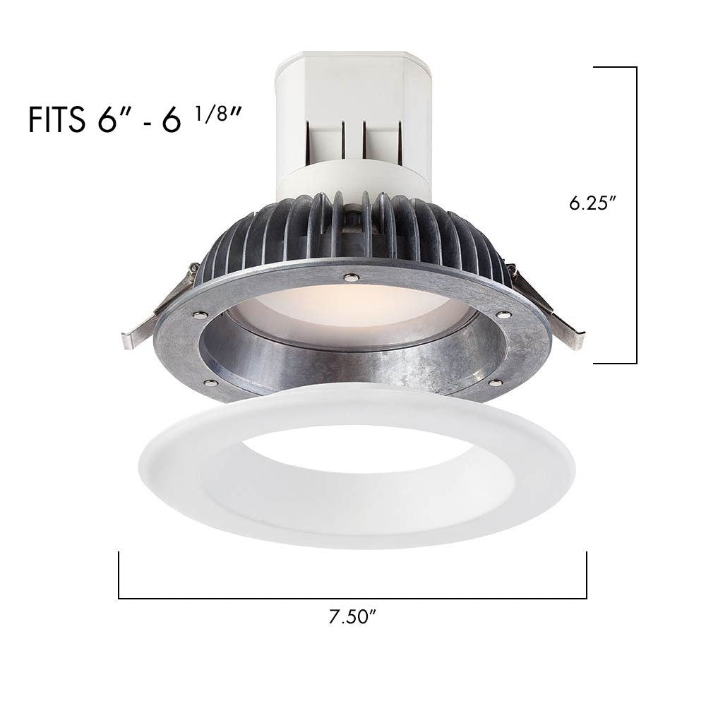 Designers Fountain EV608941WH27 Easy Up 6" 2700K Warm White 91 CRI Integrated LED Recessed Light with J-Box (No Can Needed), 1 Pack,