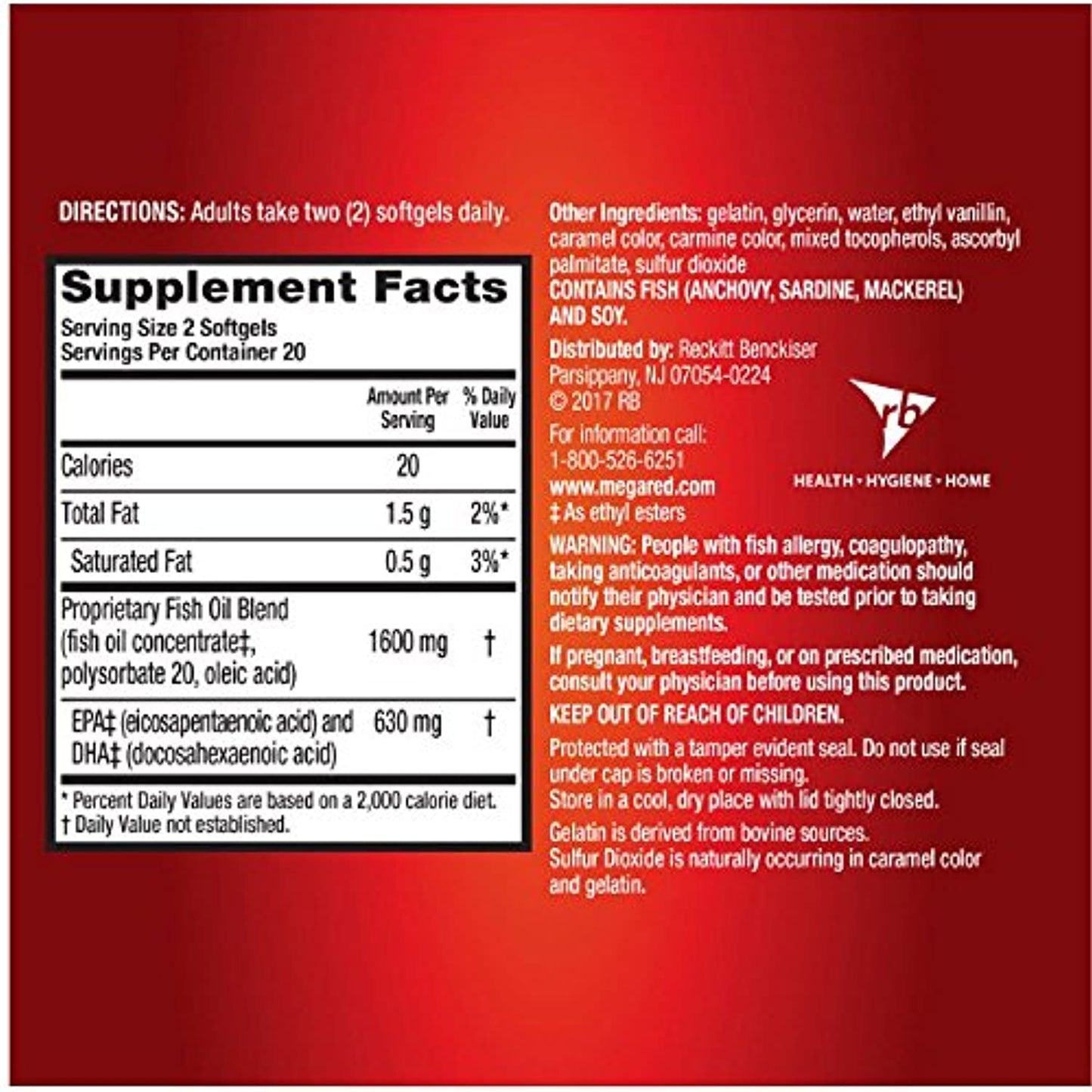 MegaRed Advanced Triple Absorption 800mg, 40 softgels - Omega-3 Fish Oil Supplement