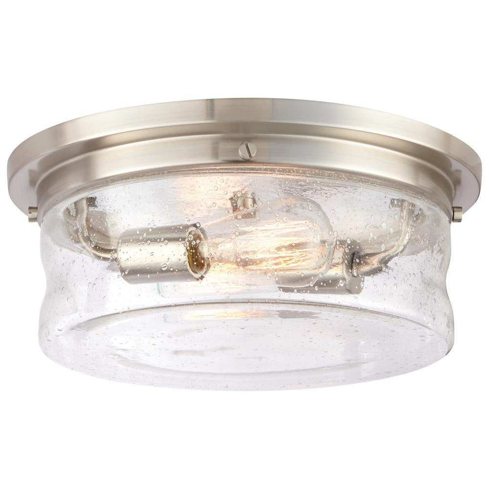 Home Decorators Collection 2-Light Brushed Nickel Flushmount