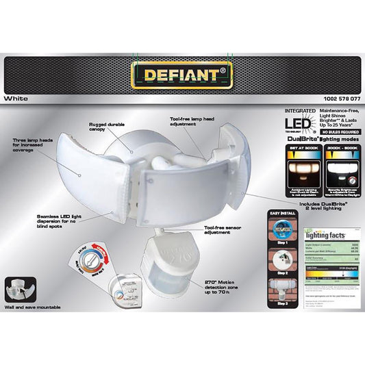 Defiant DFI-5886-WH 270 White Motion Activated Outdoor Integrated LED Light