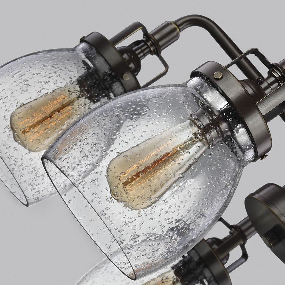 Sea Gull Lighting 3114505-782 Belton Five-Light Chandelier with Clear Seeded Glass Shades, Heirloom Bronze Finish