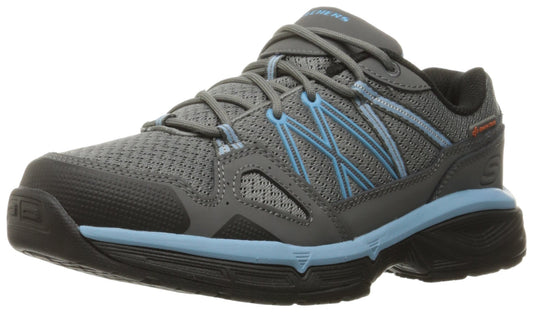 Skechers for Work Women's Conroe Abbenes Work Shoe,Gray/Blue,9.5 M US