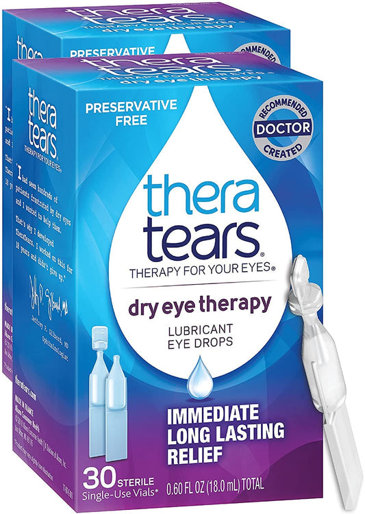 TheraTears Dry Eye Therapy Eye Drops for Dry Eyes, , 30 Vials, 3 Pack EXP 1/23