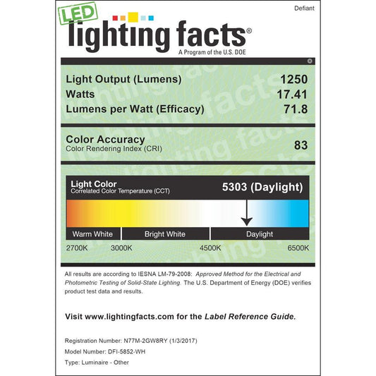 Defiant 180 Degree White Motion Activated Outdoor Flood Light, DFI-5852-WH