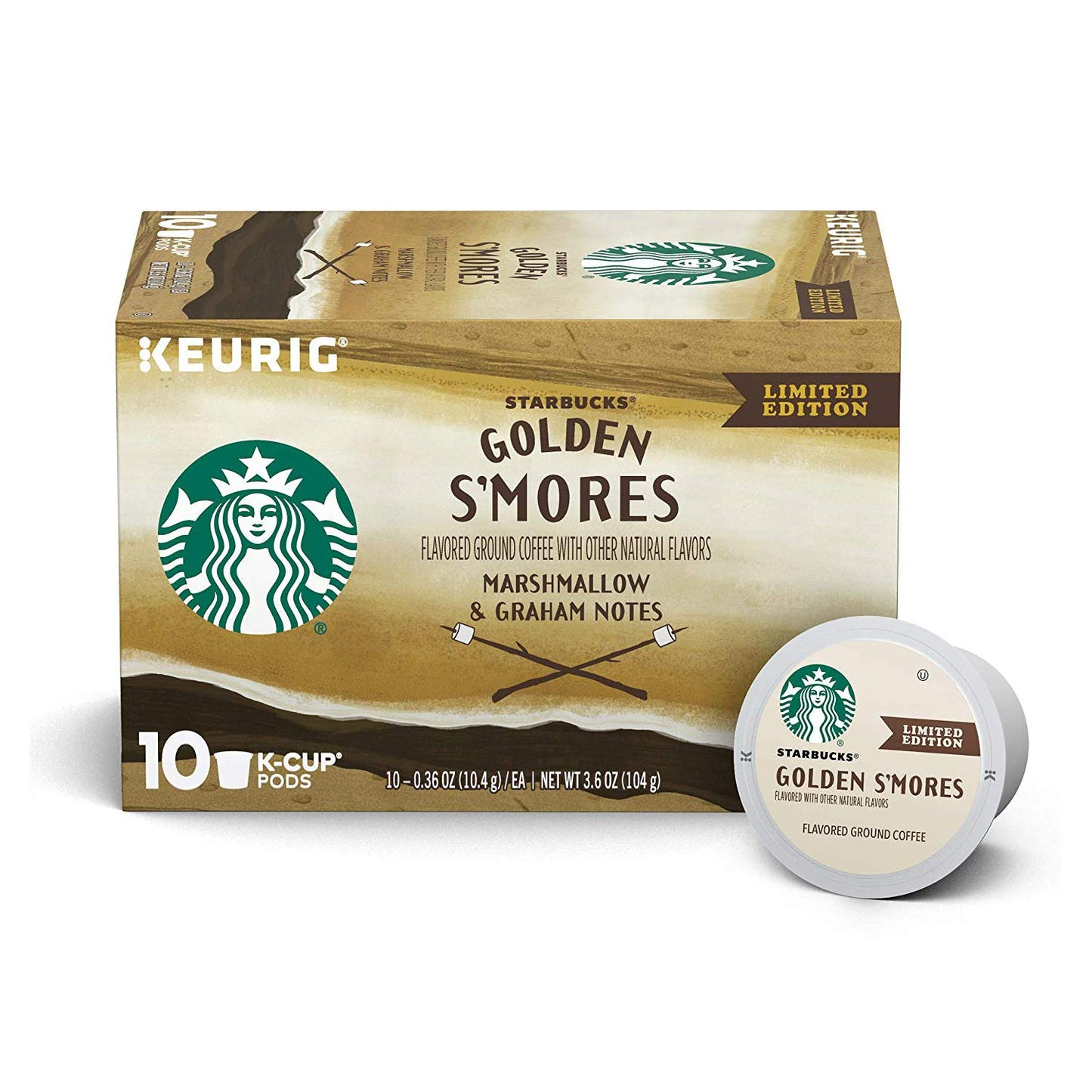 Starbucks Golden S'mores 180 COUNT K-Cups Pods Best Before December 2019