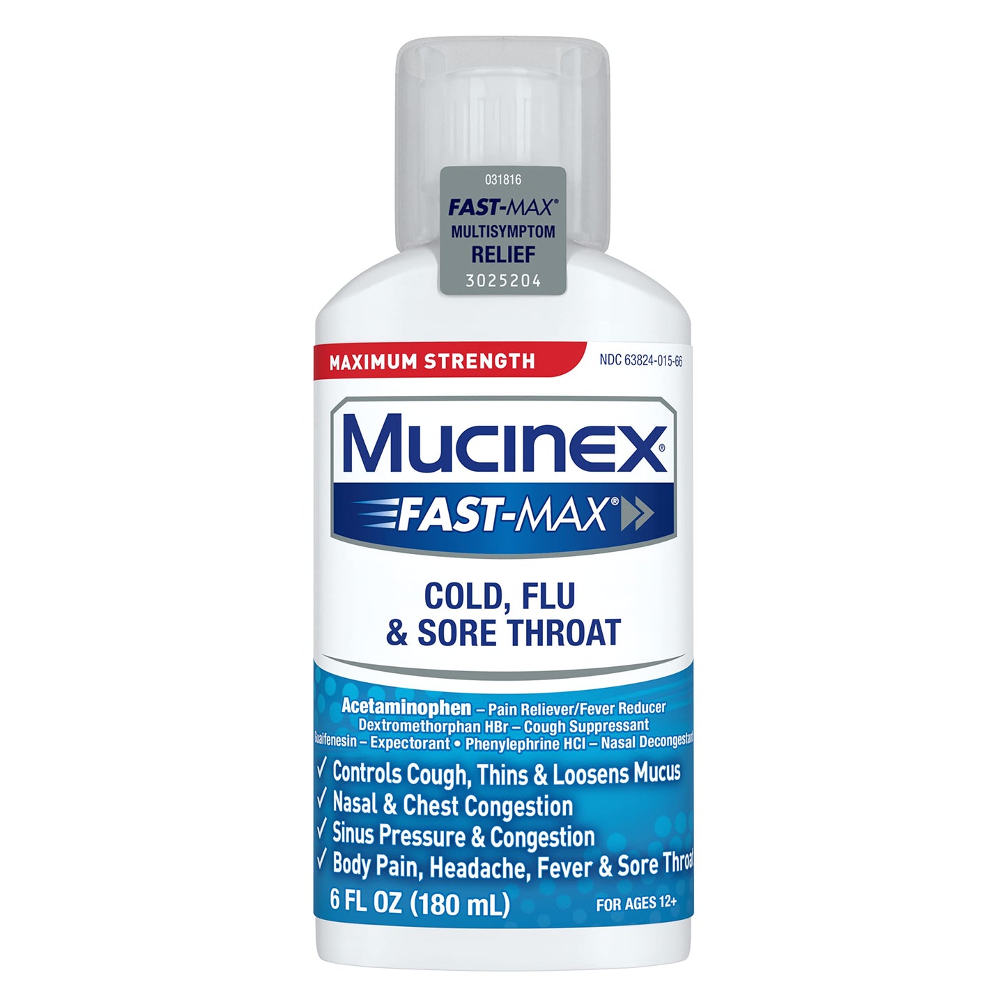 LOT OF 5 Mucinex Fast-Max Cold, Flu, & Sore Throat Liquid, 6oz 2/2023 READ !!!