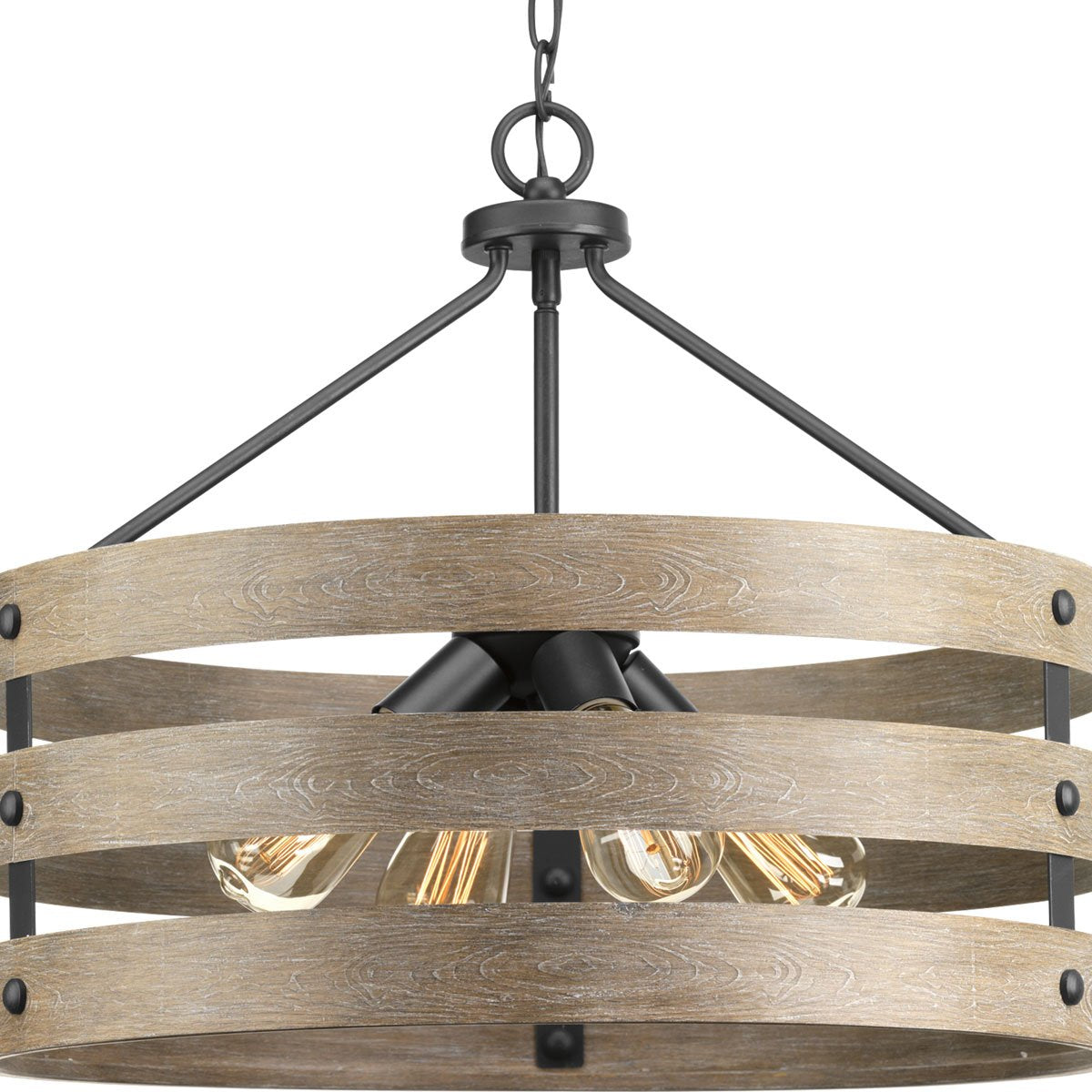 Progress Lighting P500023-143 Transitional Four Light Pendant from Gulliver Collection in Bronze/Dark Finish, Graphite