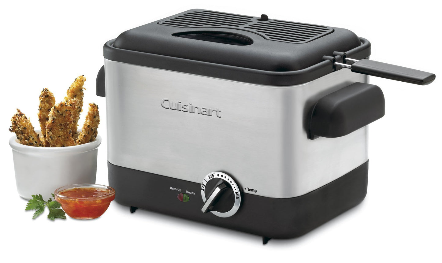 Cuisinart CDF-100 Compact 1.1-Liter Deep Fryer, Brushed Stainless Steel - Silver