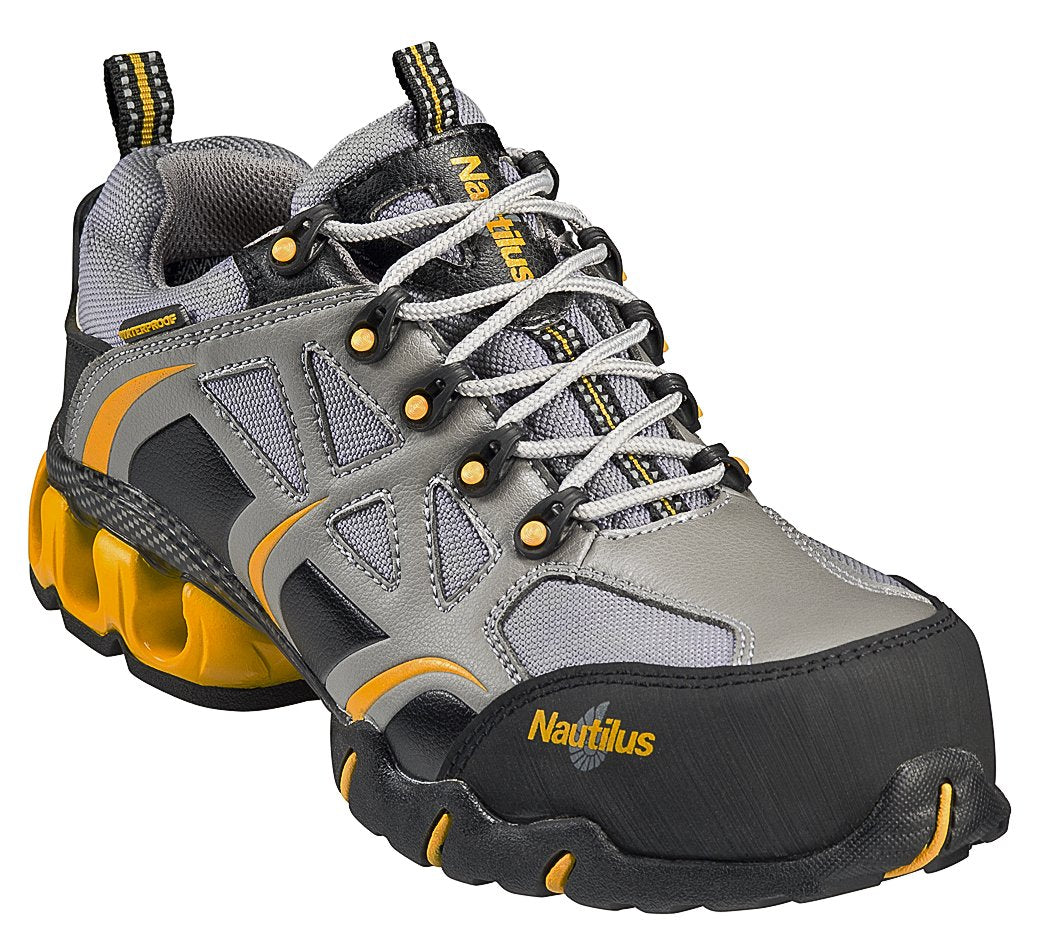 Nautilus 1800 Comp Toe Waterproof EH Athletic Sneaker, Grey, 8.5 Wide -Open Box