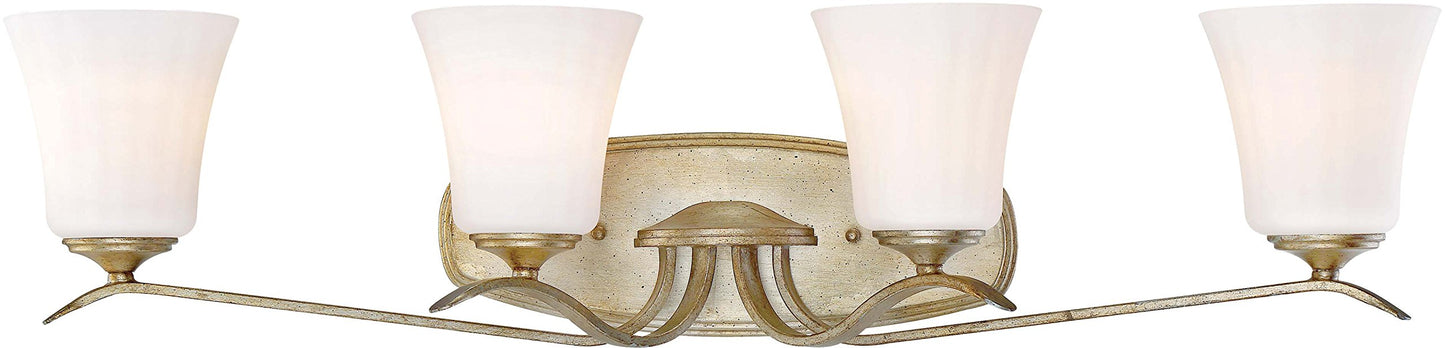 Minka Lavery Wall Light Fixtures 3444-582 Laurel Estate Wall Bath Vanity Lighting, 4-Light 400 Watts, Brio Gold