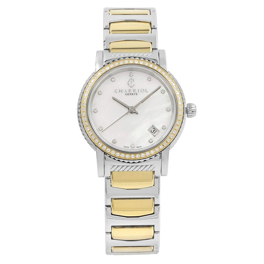 Charriol Parisii MOP 0.40cttw Two Tone Steel Quartz Ladies Watch P33SY2D.921.001
