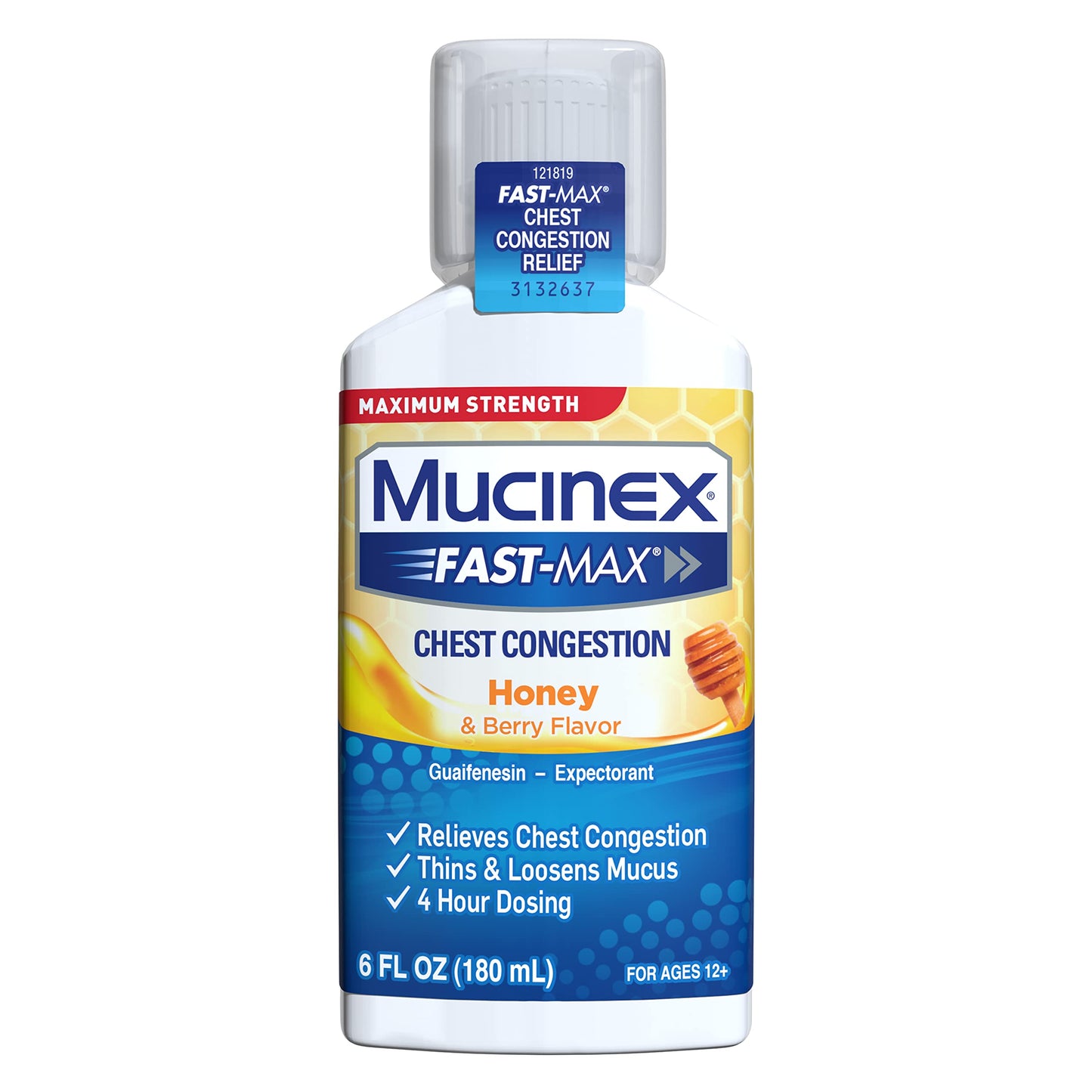 3 PACK Mucinex Fast-MAX SE Chest Congestion Liquid - Honey & Berry Exp: 08/2024