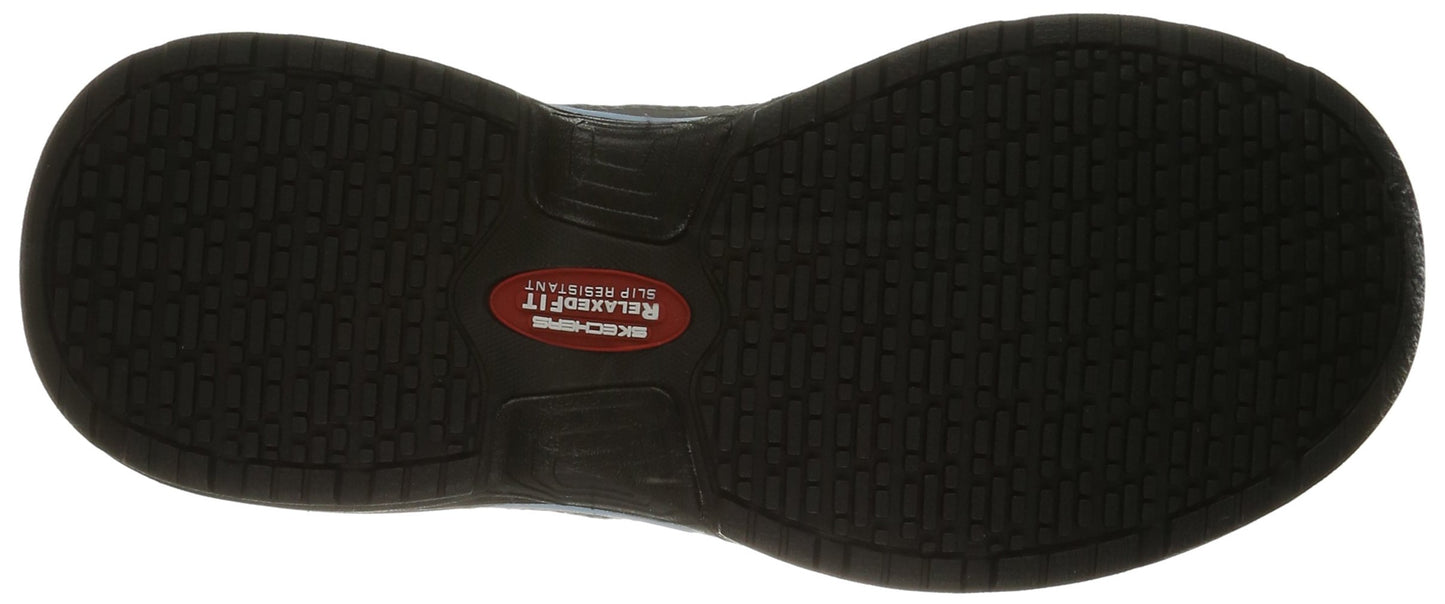 Skechers for Work Women's Conroe Abbenes Work Shoe,Gray/Blue,7.5 M US