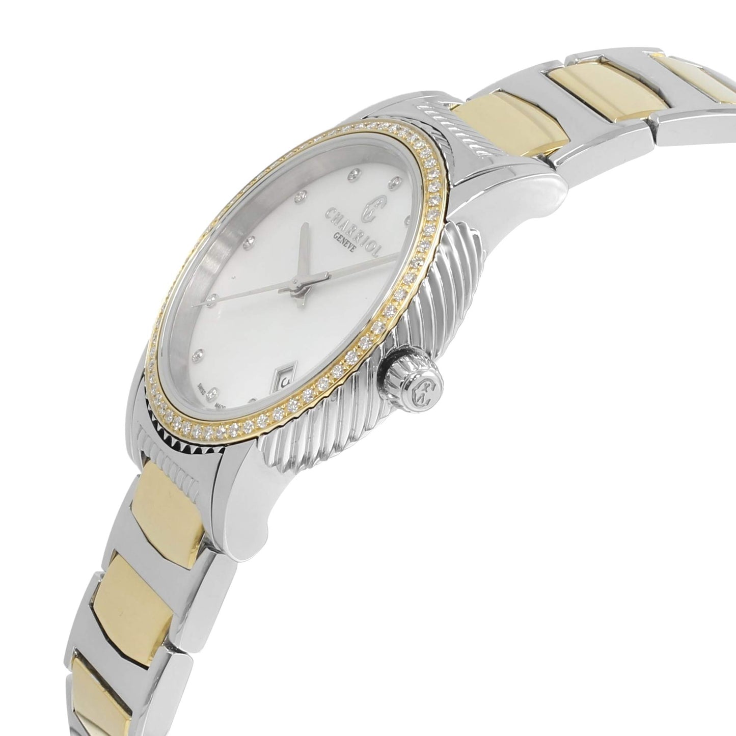 Charriol Parisii MOP 0.40cttw Two Tone Steel Quartz Ladies Watch P33SY2D.921.001
