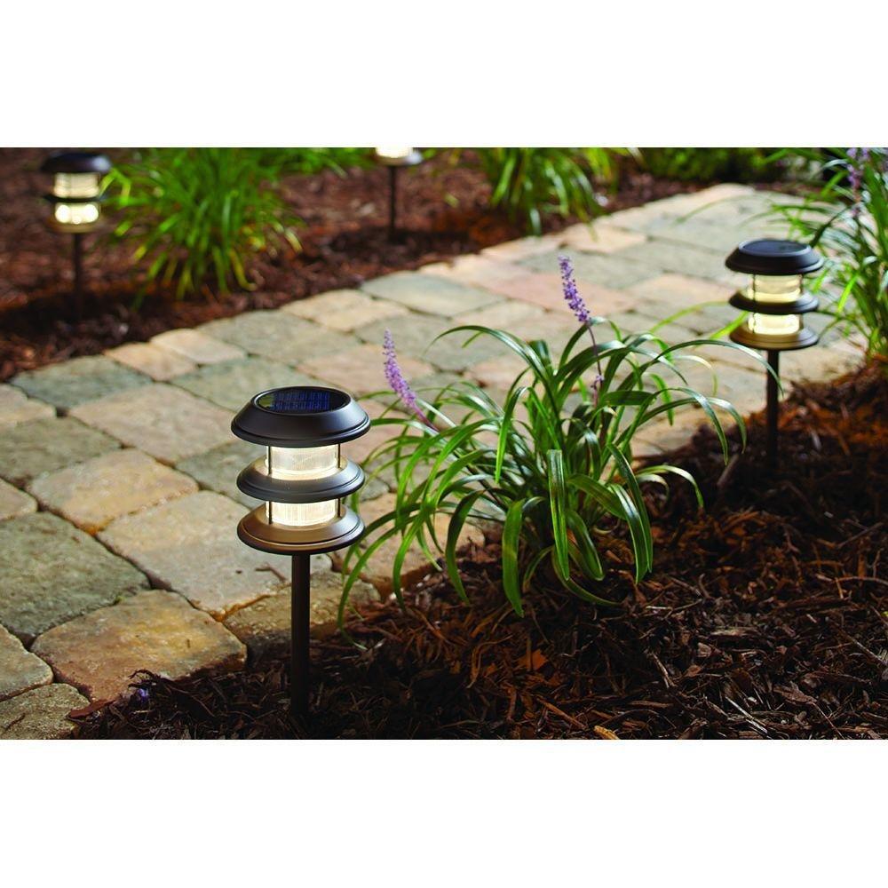Mediterranean Bronze Solar 3-Tier Path Light (4-Pack)