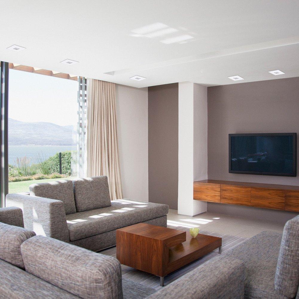 Globe Electric 4" LED IC Rated Die-Cast Swivel Baffle Square Trim Recessed Lighting Kit, White, Easy Install Push-N-Click Clips, LED Bulb Included, 3.88" Hole Size 90738