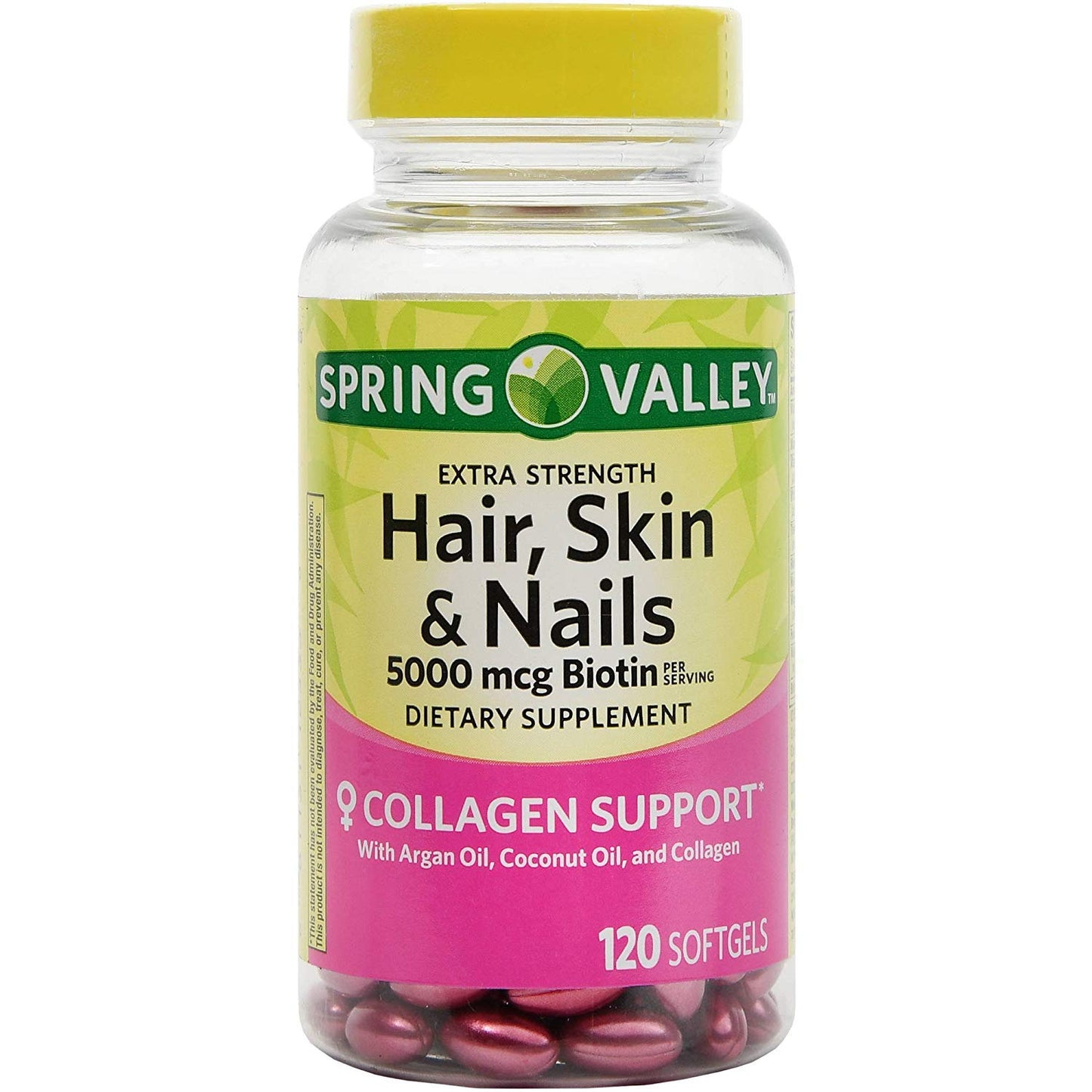 Spring Valley Extra Strength Hair, Skin & Nails 5000mcg Biotin per Serving Die..