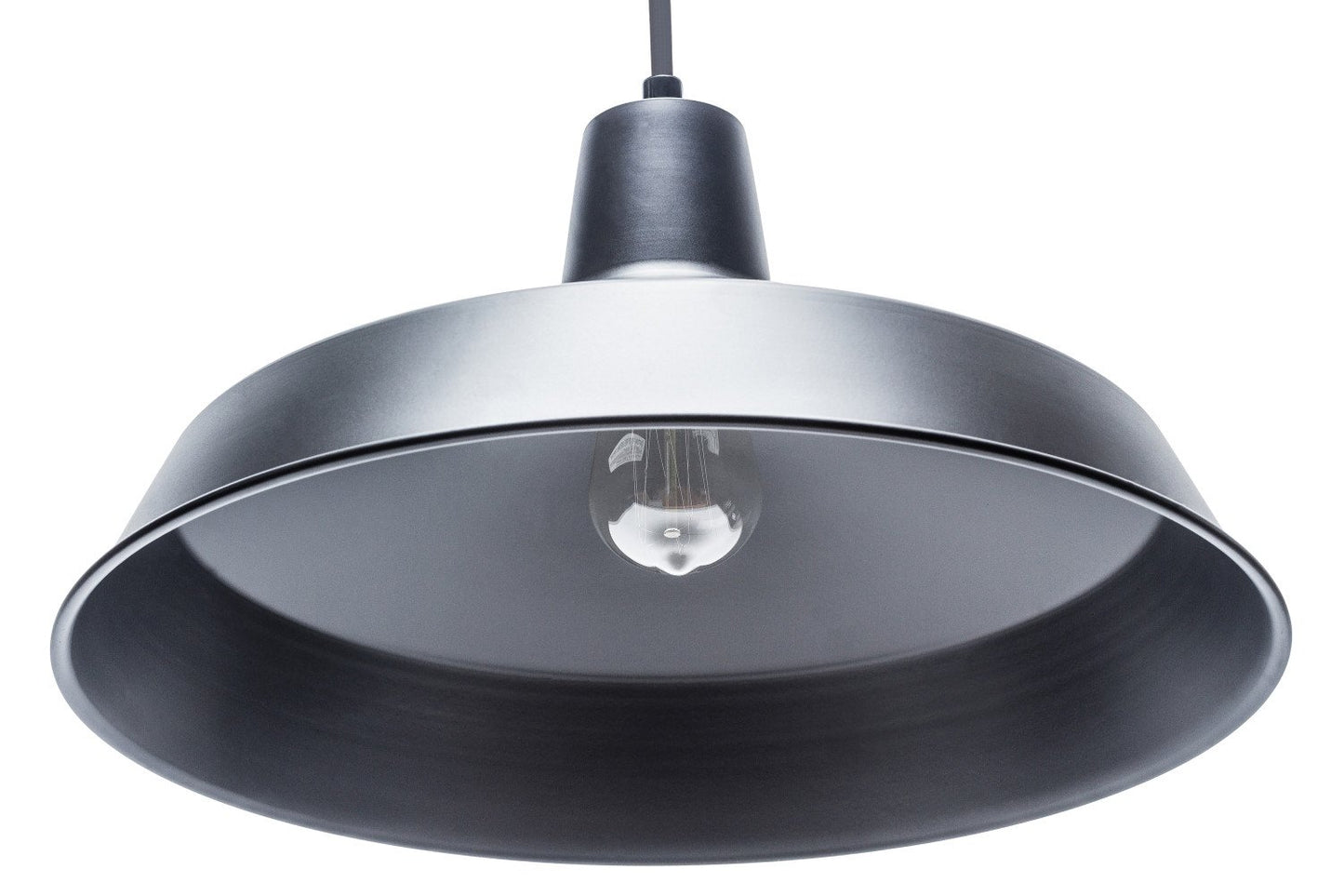 Globe Electric 65155 Barnyard 1-Light Industrial Warehouse Pendant, Matte Black