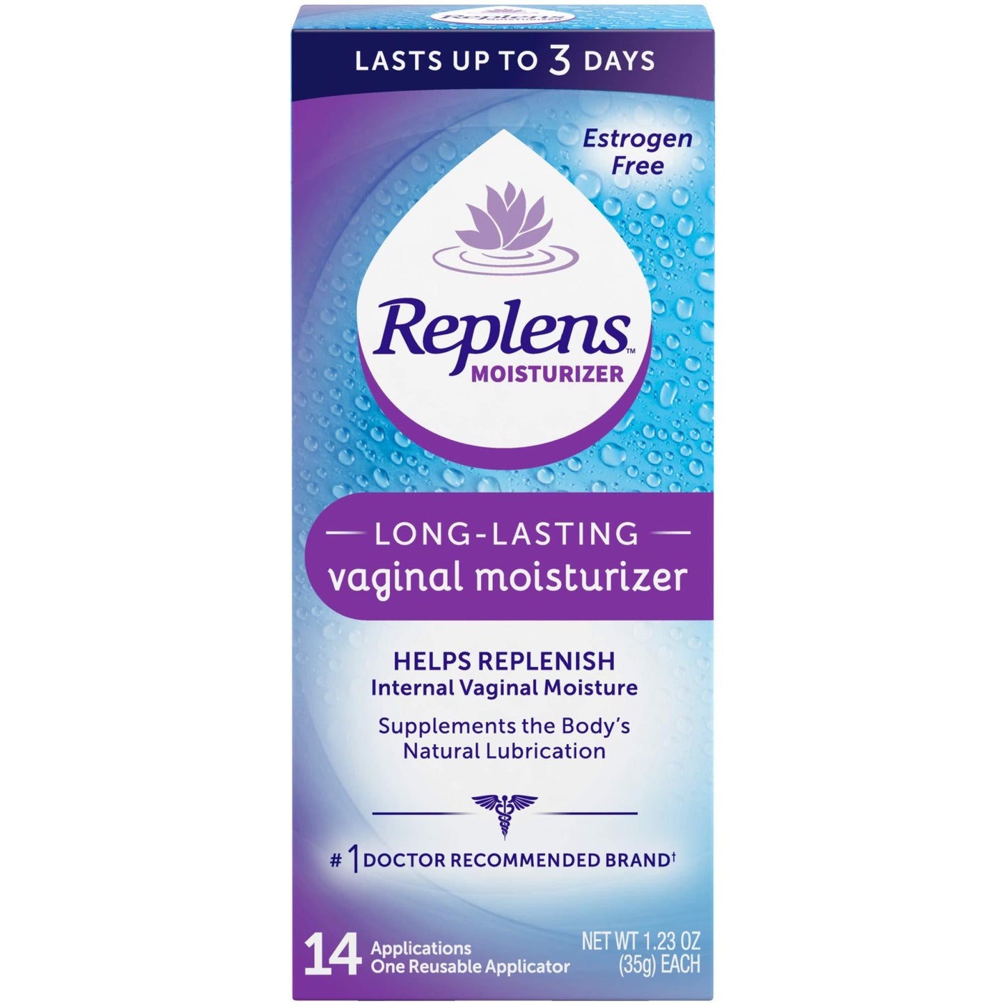 Replens Long-Lasting Feminine Moisturizer, 35g Tube with Reusable applicator