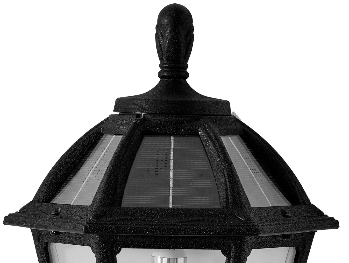 Gama Sonic GS-179-BLK Polaris Lamp Outdoor Solar Light Fixture, Wall Mount Sconce, Black