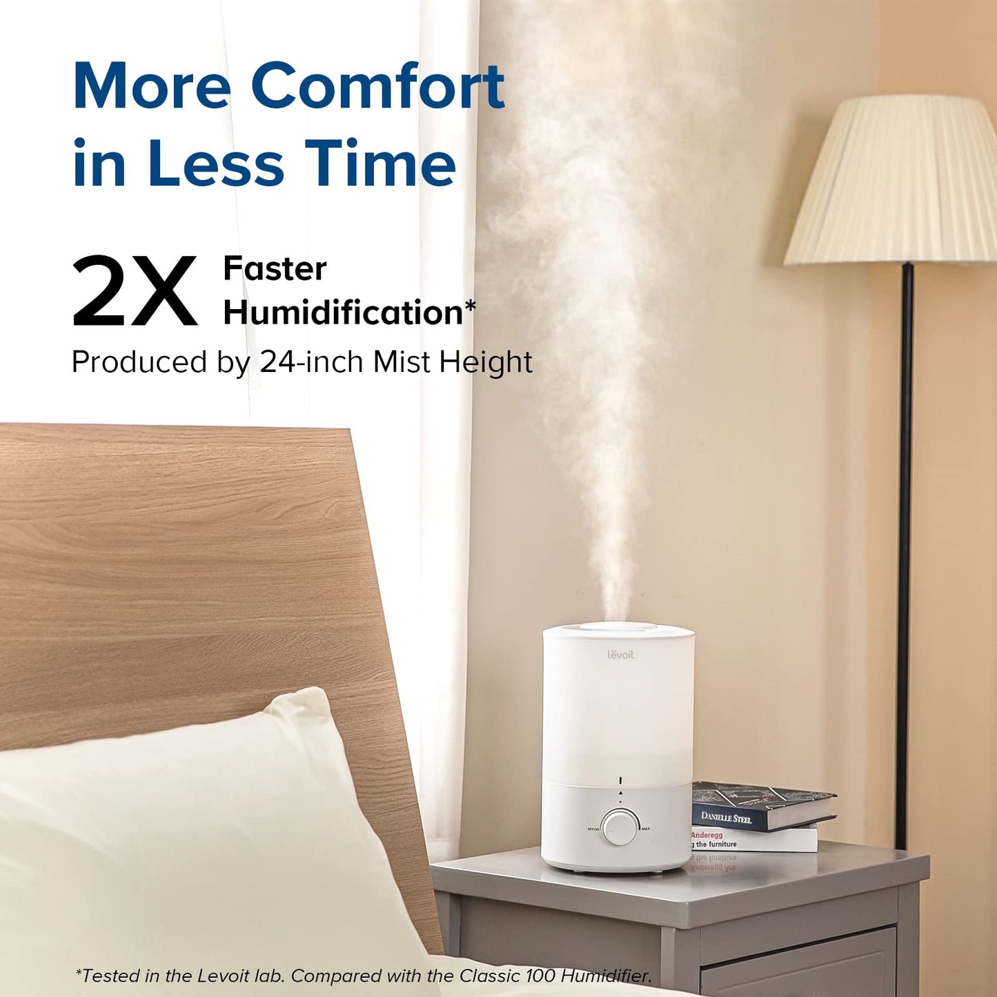 LEVOIT Humidifiers for Bedroom Large Room, 3L Cool Mist Top Fill Quiet Humidifie