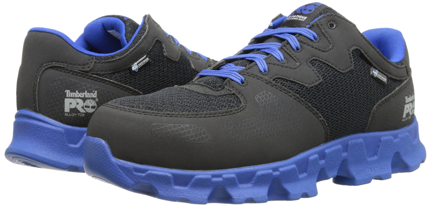 Timberland PRO Men's Powertrain Alloy-Toe,Black/Blue Microfiber & Textile,8 W US