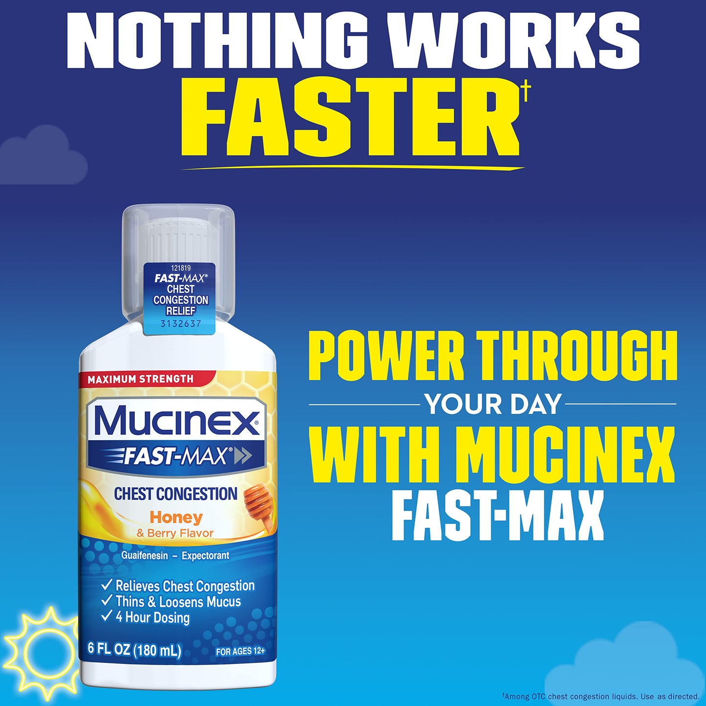 3 PACK Mucinex Fast-MAX SE Chest Congestion Liquid - Honey & Berry Exp: 08/2024